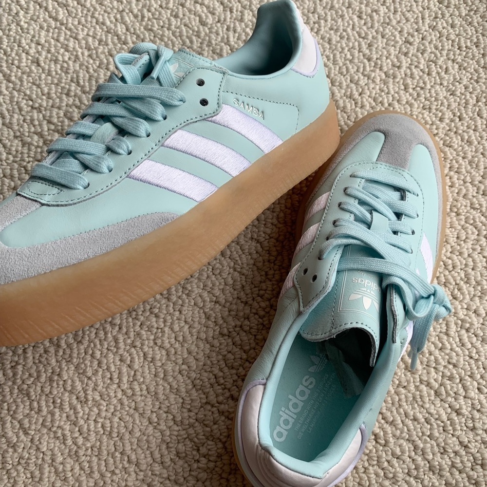 NWT Adidas Sambae shoes, icy blue - Picture 6 of 12